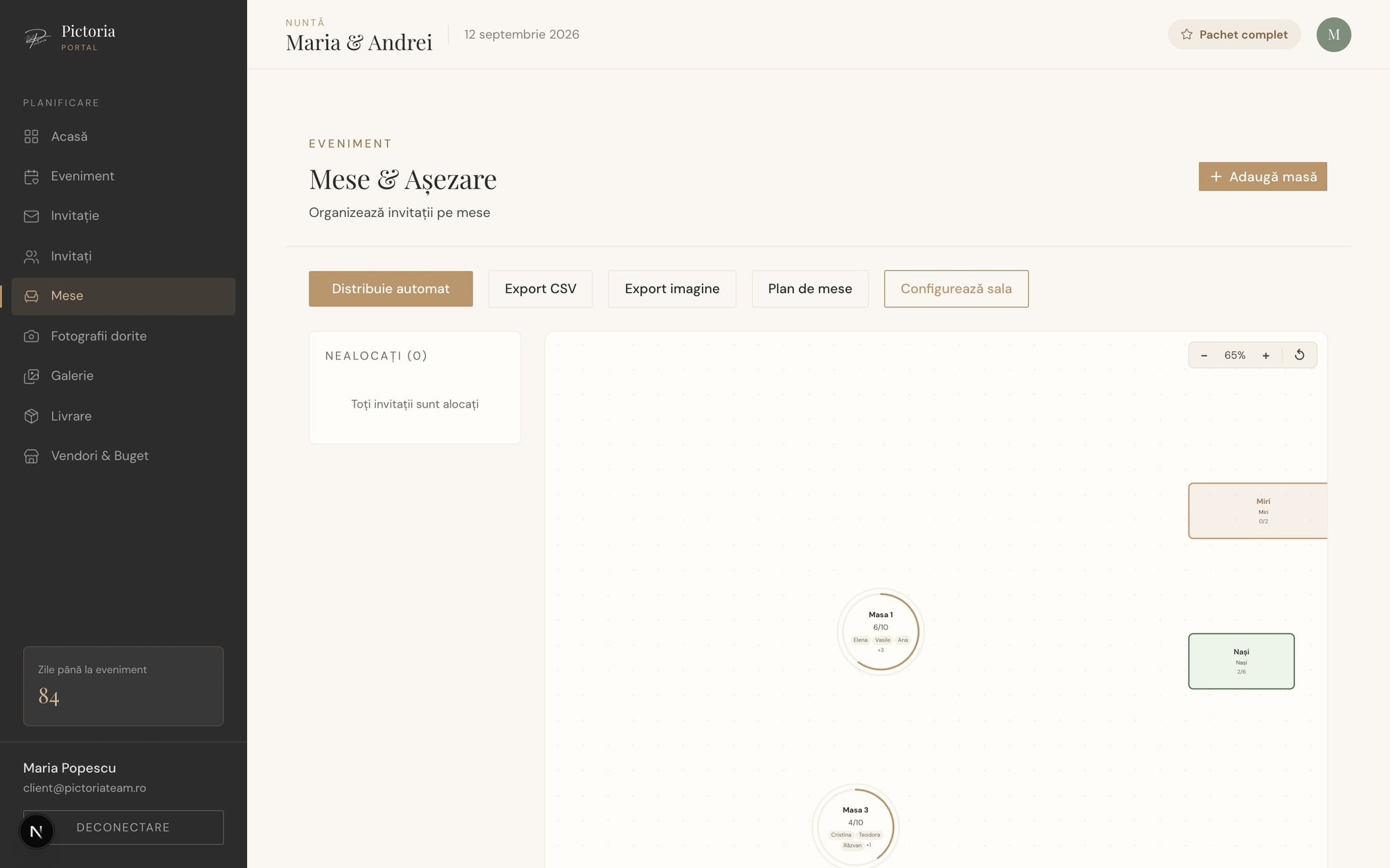 Portal Pictoria — Planner Mese