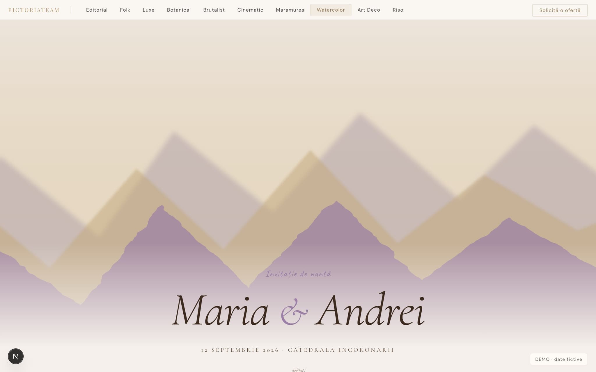 Sablon invitatie Watercolor